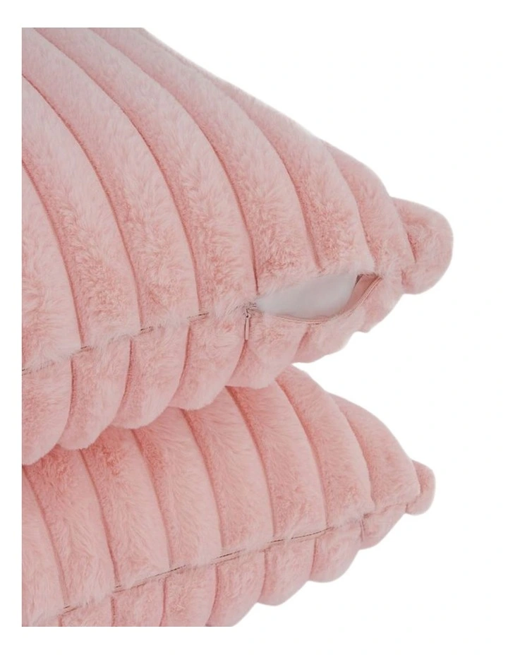 GIOIA CASA Faux Fur European Pillowcases in Pink 2 Pack image 3