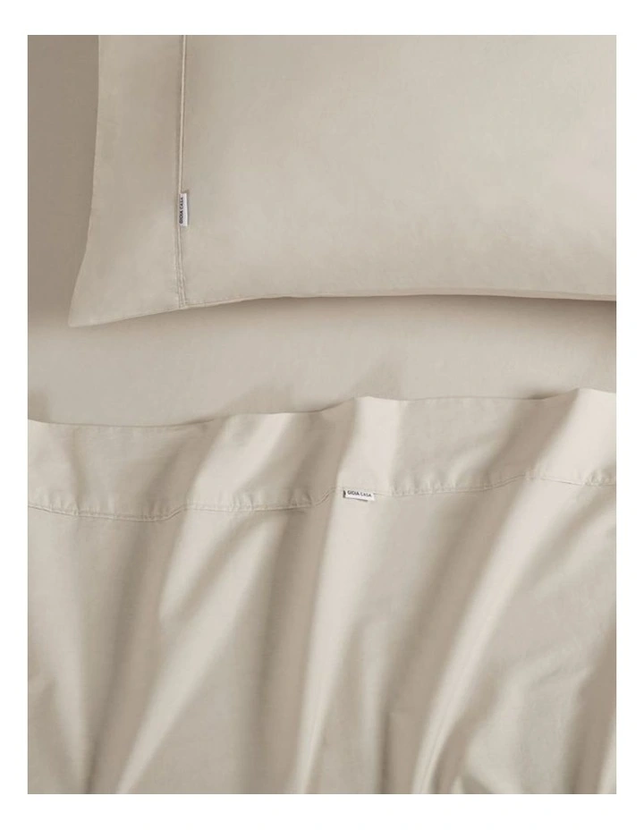 GIOIA CASA Vintage Washed Cotton Sheet Set in Natural image 2
