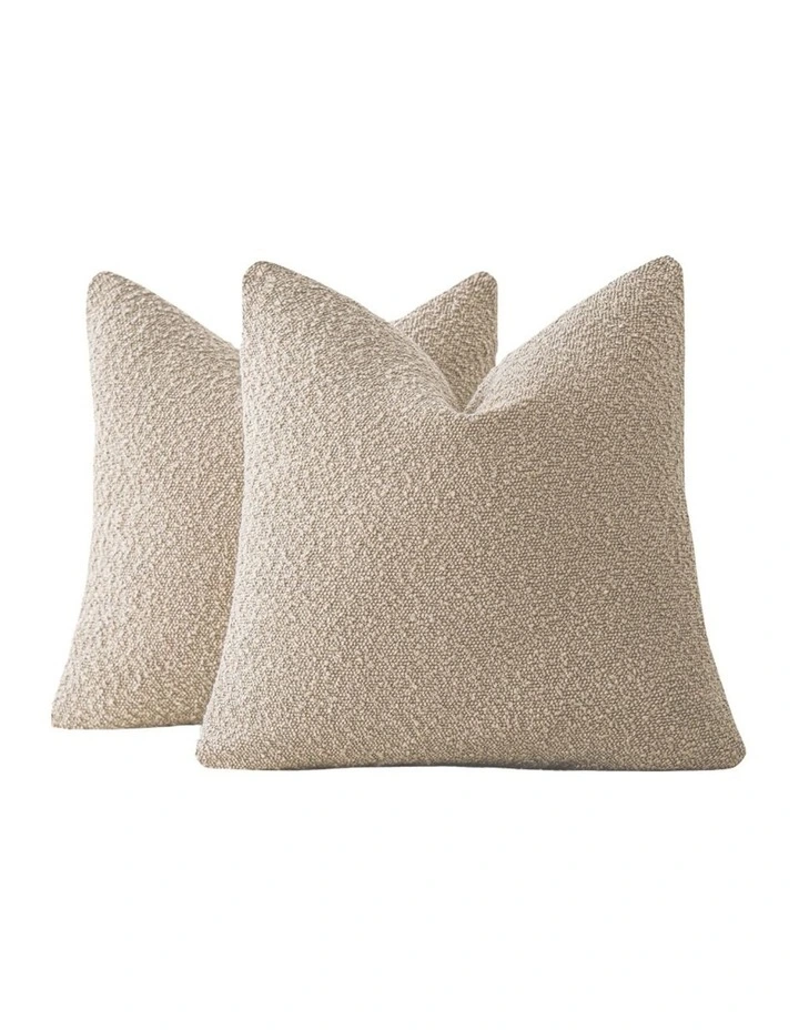 GIOIA CASA Boucle European Pillowcases in Oatmeal 2 Pack image 1