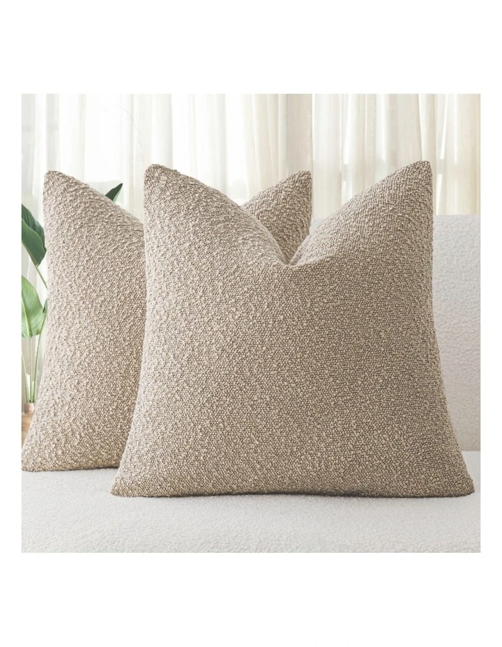 GIOIA CASA Boucle European Pillowcases in Oatmeal 2 Pack image 2