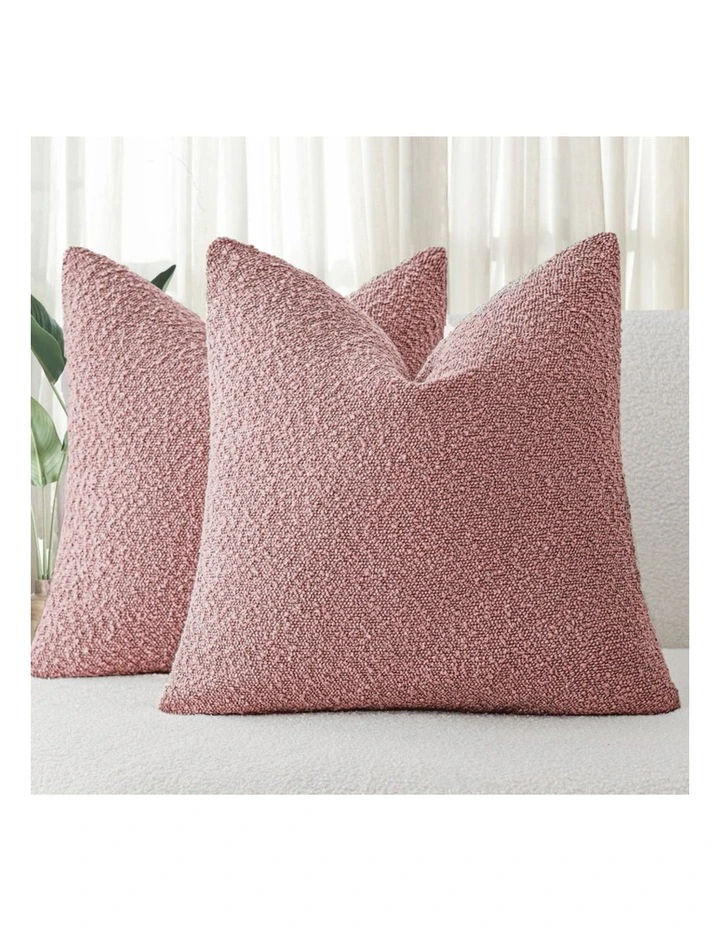 GIOIA CASA Boucle European Pillowcases in Pink 2 Pack image 2