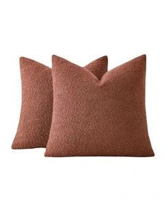 GIOIA CASA Boucle European Pillowcases in Brick 2 Pack