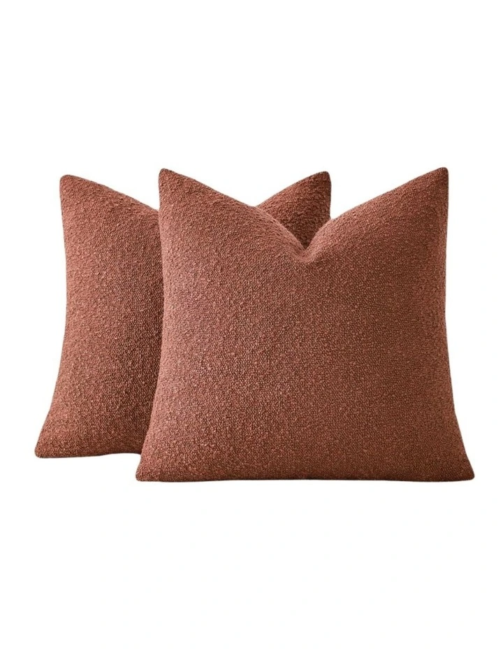 GIOIA CASA Boucle European Pillowcases in Brick 2 Pack image 1