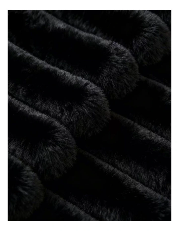GIOIA CASA Faux Fur European Pillowcases in Black 2 Pack image 2