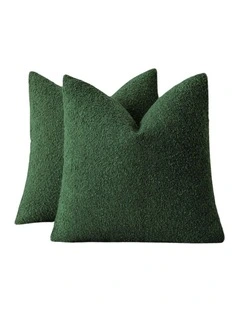 GIOIA CASA Boucle European Pillowcases in Forest Green 2 Pack
