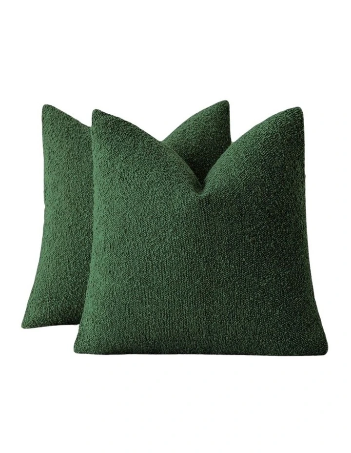 GIOIA CASA Boucle European Pillowcases in Forest Green 2 Pack image 1