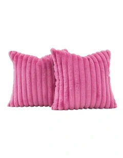 GIOIA CASA Faux Fur European Pillowcases in Hot Pink 2 Pack