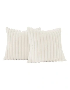 GIOIA CASA Faux Fur European Pillowcases in Snow 2 Pack