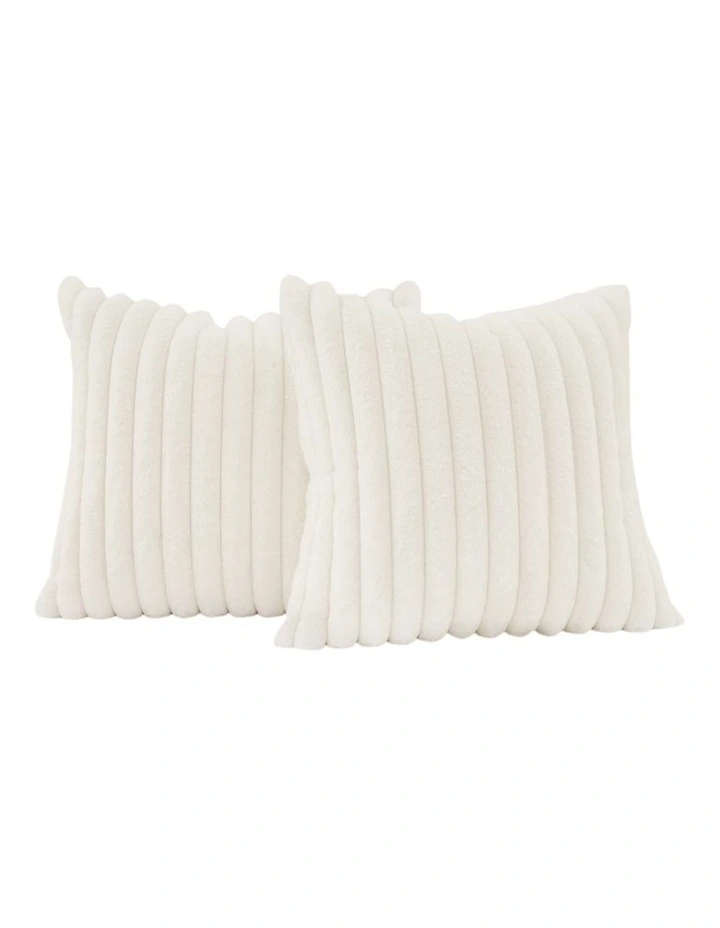 GIOIA CASA Faux Fur European Pillowcases in Snow 2 Pack image 1