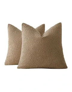 GIOIA CASA Boucle European Pillowcases in Camel 2 Pack