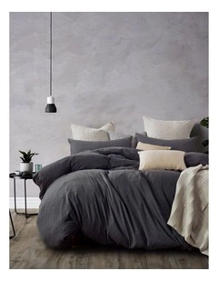 GIOIA CASA Jersey Cotton Quilt Cover Set in Black Marble