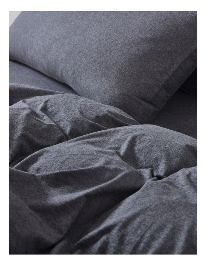 GIOIA CASA Jersey Cotton Quilt Cover Set in Black Marble image 5