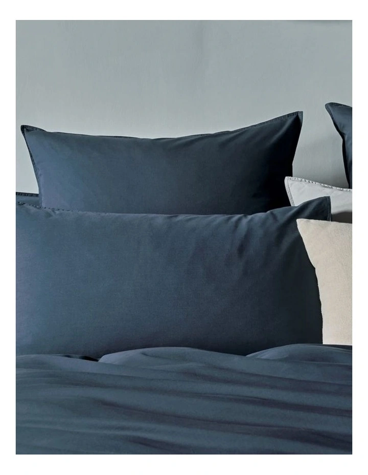 GIOIA CASA Vintage Washed Cotton Quilt Cover Set in Dark Indigo image 2