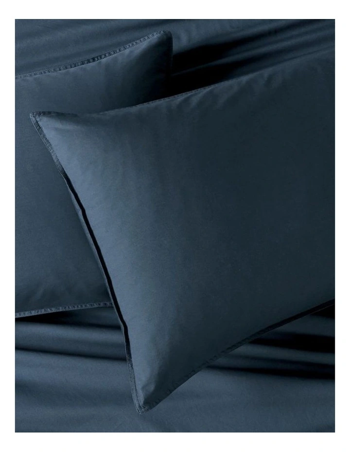 GIOIA CASA Vintage Washed Cotton Quilt Cover Set in Dark Indigo image 4