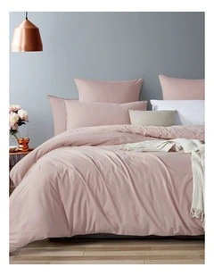GIOIA CASA Vintage Washed Cotton Quilt Cover Set in Pink