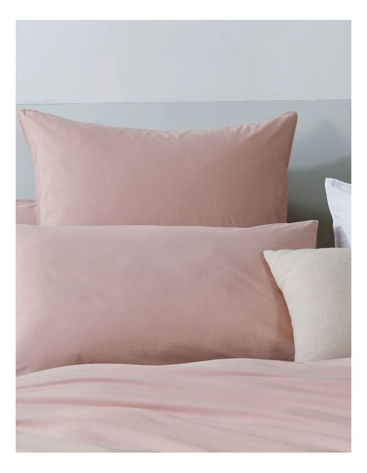 GIOIA CASA Vintage Washed Cotton Quilt Cover Set in Pink image 2