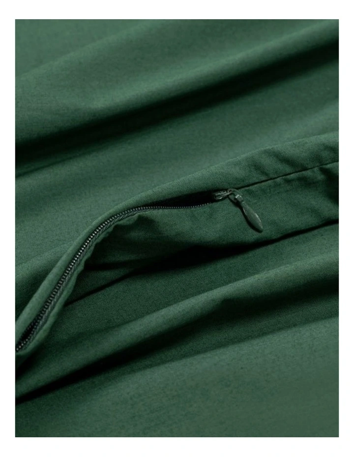 GIOIA CASA Vintage Washed Cotton Quilt Cover Set in Forest Green image 3