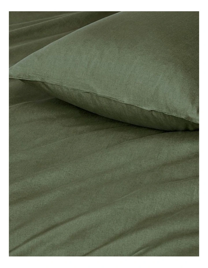 GIOIA CASA Vintage Washed Cotton Quilt Cover Set in Khaki Green image 3