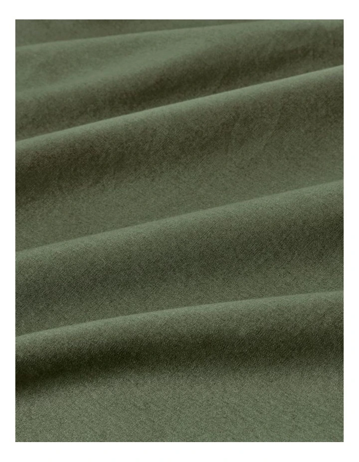 GIOIA CASA Vintage Washed Cotton Quilt Cover Set in Khaki Green image 4