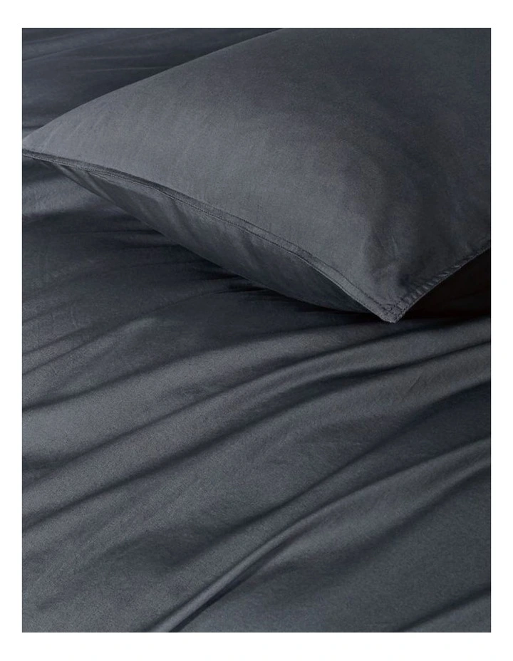 GIOIA CASA Vintage Washed Cotton Quilt Cover Set in Charcoal image 4