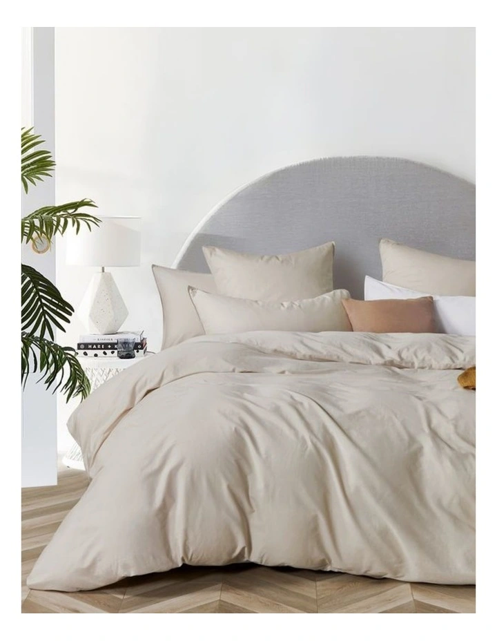 GIOIA CASA Vintage Washed Cotton Quilt Cover Set in Natural image 1
