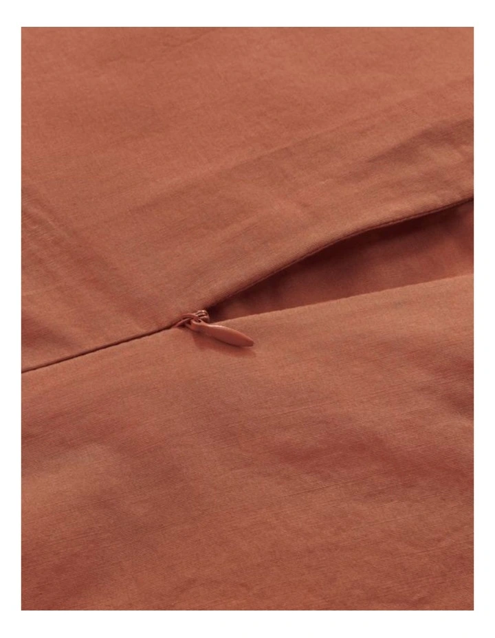 GIOIA CASA Vintage Washed Cotton Quilt Cover Set in Brick image 3