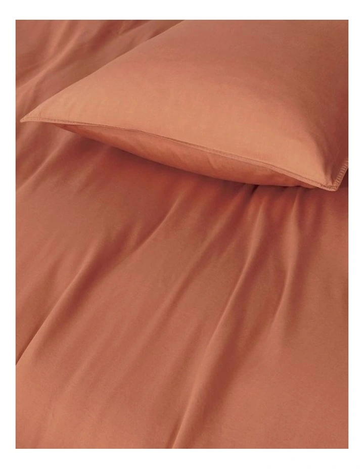 GIOIA CASA Vintage Washed Cotton Quilt Cover Set in Brick image 4