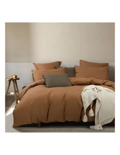 GIOIA CASA Vintage Washed Cotton Quilt Cover Set in Rust