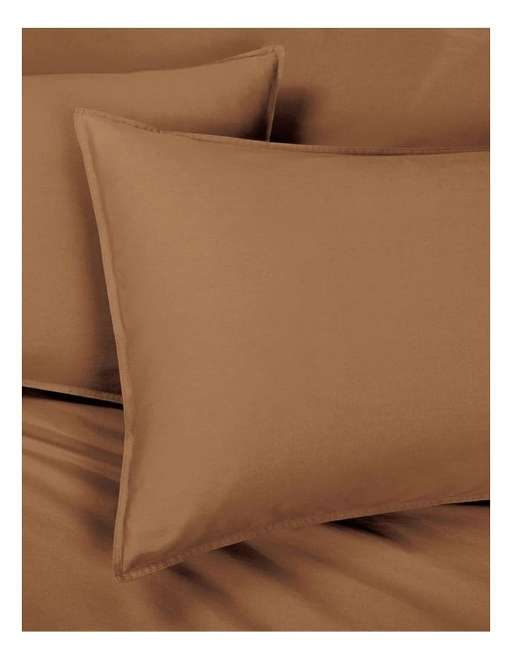 GIOIA CASA Vintage Washed Cotton Quilt Cover Set in Rust image 2