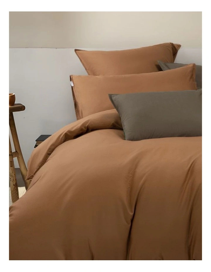 GIOIA CASA Vintage Washed Cotton Quilt Cover Set in Rust image 3