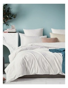 GIOIA CASA Vintage Washed Cotton Quilt Cover Set in White