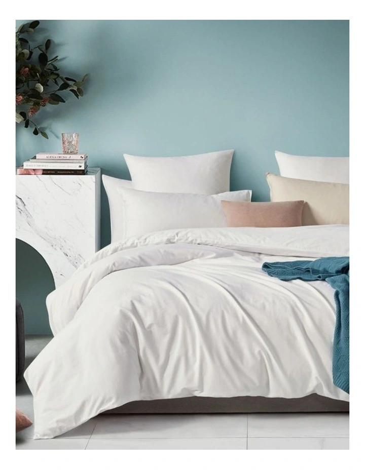 GIOIA CASA Vintage Washed Cotton Quilt Cover Set in White image 1