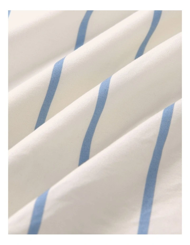 Dreamaker Superfine Washed Microfibre Striped European Pillowcase Twin Pack Buttermilk/Sky Blue image 2