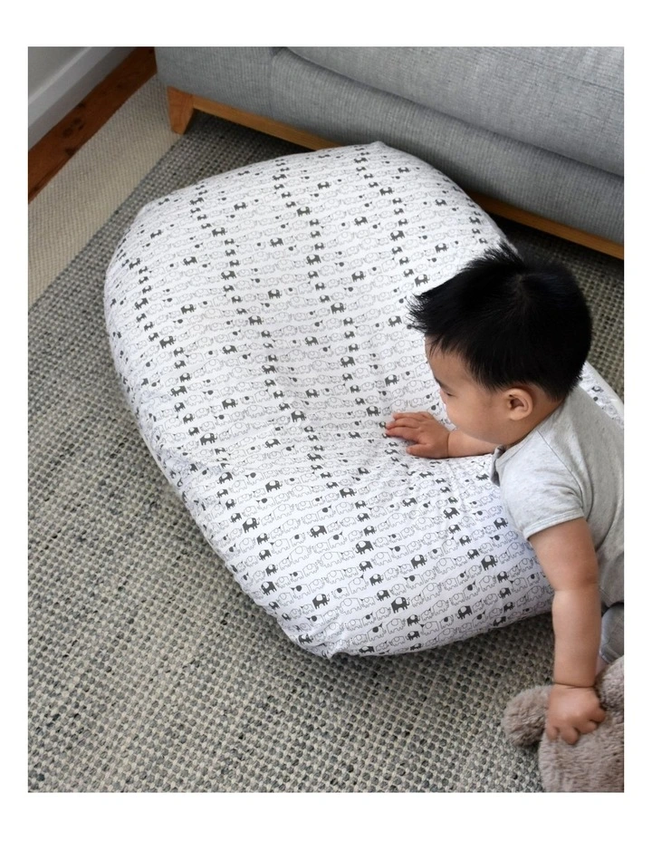 Printed Co-Sleeper Fitted Sheet Cotton Elephant Design 52x87x4cm image 3