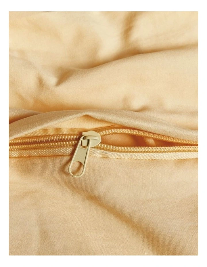 CleverPolly Vintage Washed Microfibre Quilt Cover Set in Butter image 3