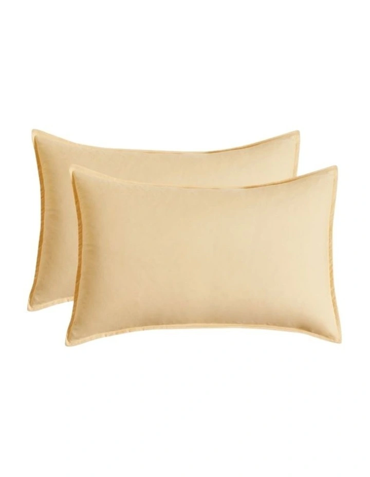 CleverPolly Vintage Washed Microfibre Quilt Cover Set in Butter image 5