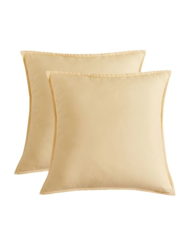 CleverPolly Vintage Washed Microfibre Quilt Cover Set in Butter image 6