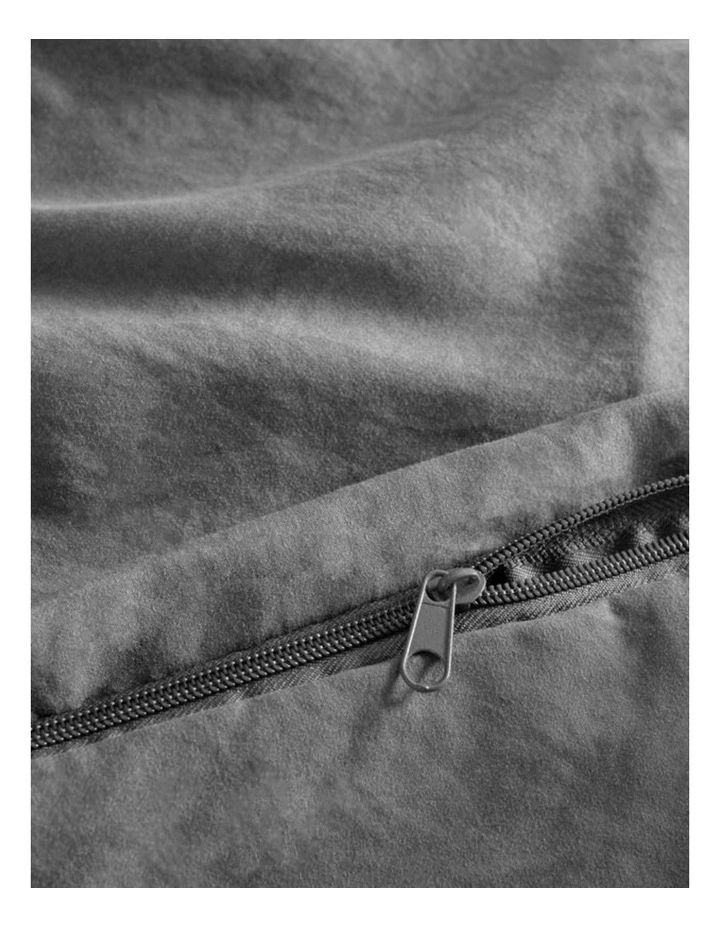 CleverPolly Vintage Washed Microfibre Quilt Cover Set in Grey image 3