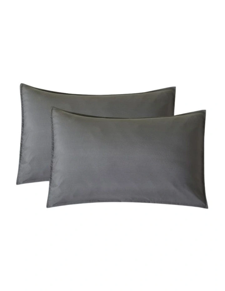 CleverPolly Vintage Washed Microfibre Quilt Cover Set in Grey image 6