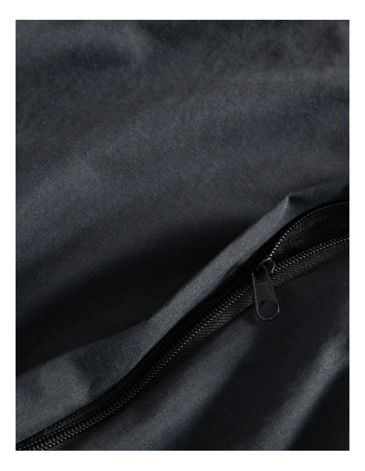 CleverPolly Vintage Washed Microfibre Quilt Cover Set in Black image 3