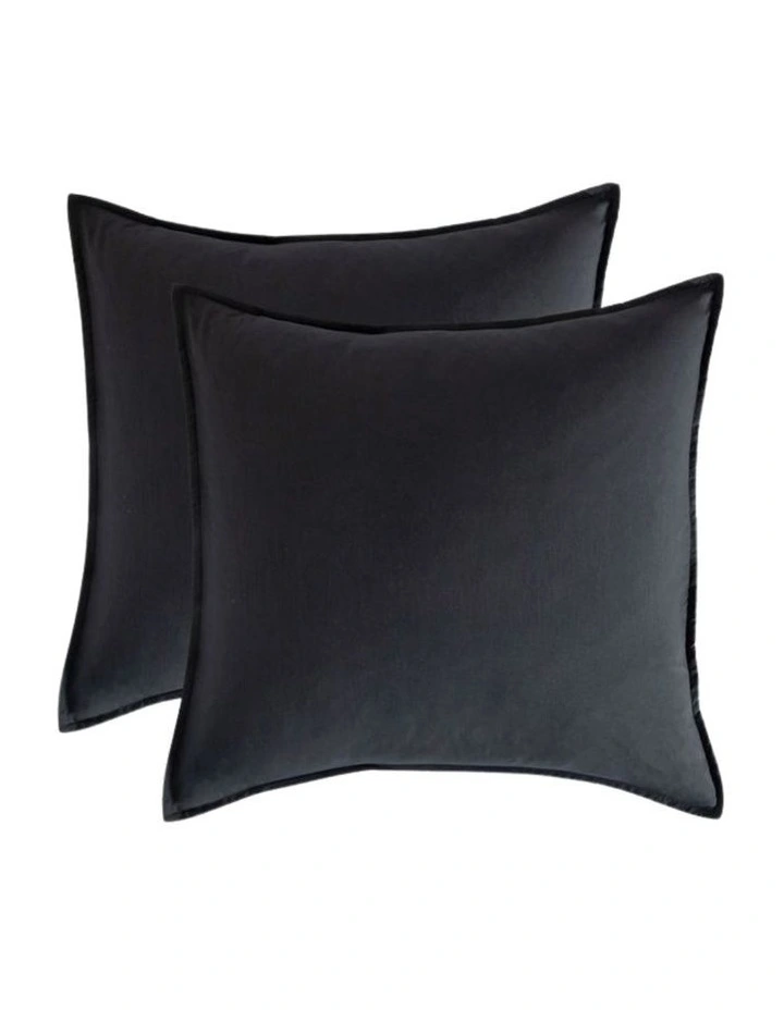 CleverPolly Vintage Washed Microfibre Quilt Cover Set in Black image 7