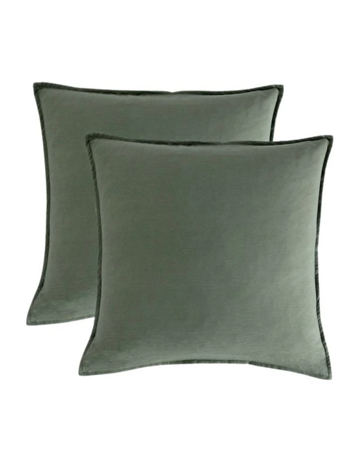 CleverPolly Vintage Washed Microfibre Quilt Cover Set in Khaki Green image 7