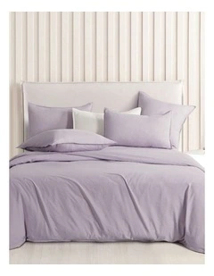 CleverPolly Vintage Washed Microfibre Quilt Cover Set in Lilac