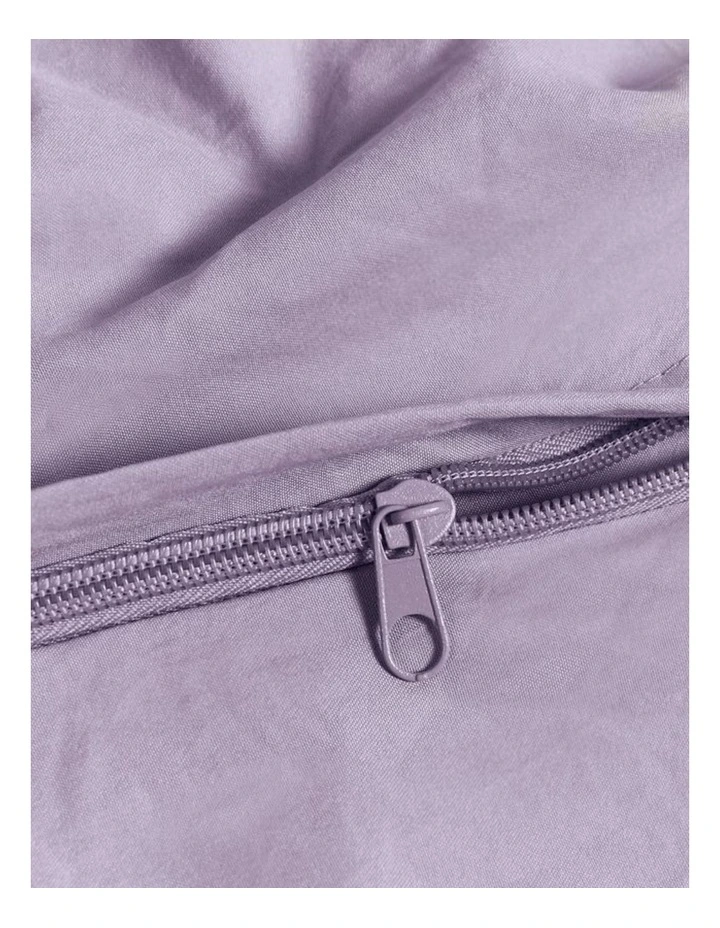 CleverPolly Vintage Washed Microfibre Quilt Cover Set in Lilac image 2