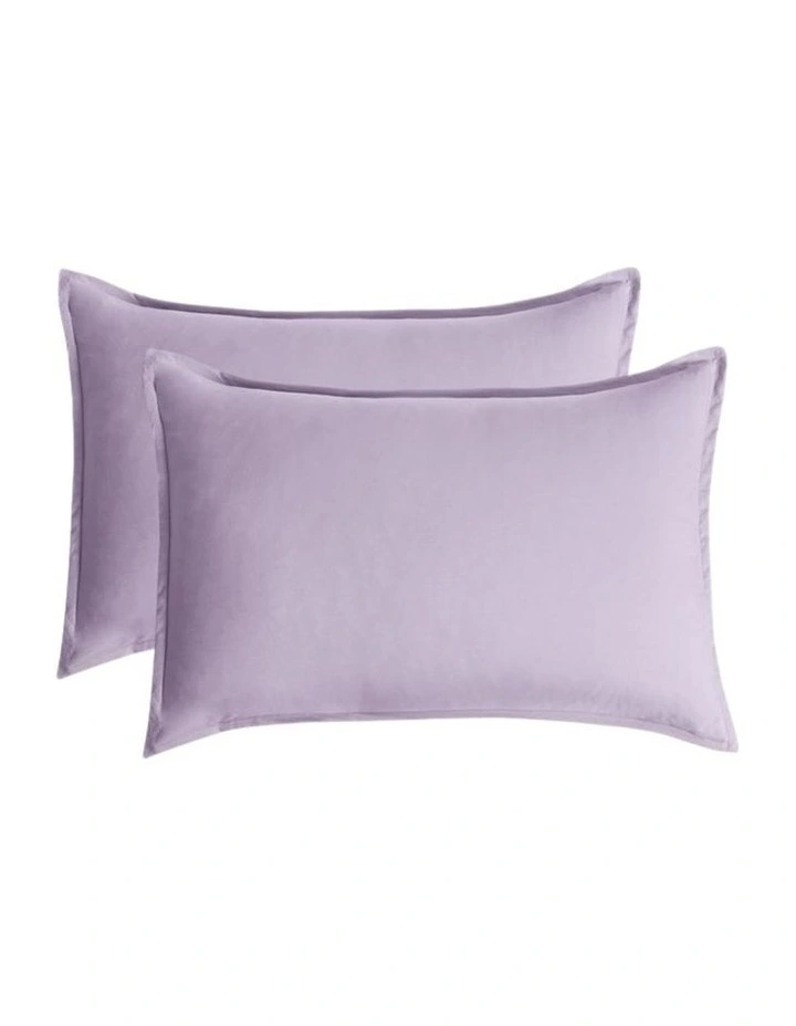 CleverPolly Vintage Washed Microfibre Quilt Cover Set in Lilac image 5