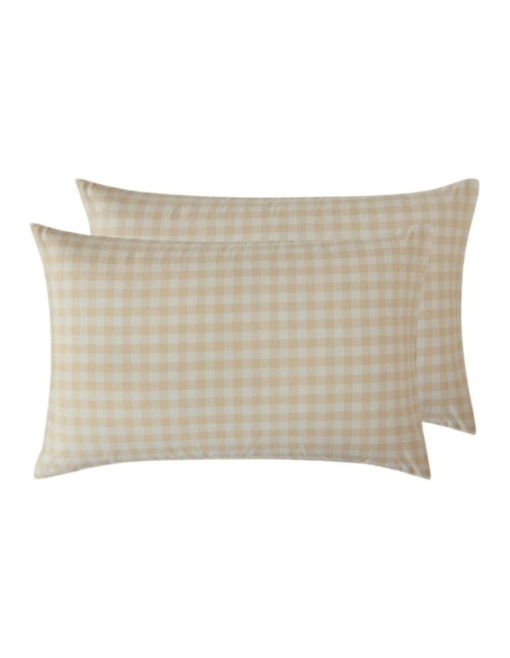 GIOIA CASA Yarn-Dyed Vintage Washed Cotton Standard Pillowcases in Oatmeal 2 Pack image 1