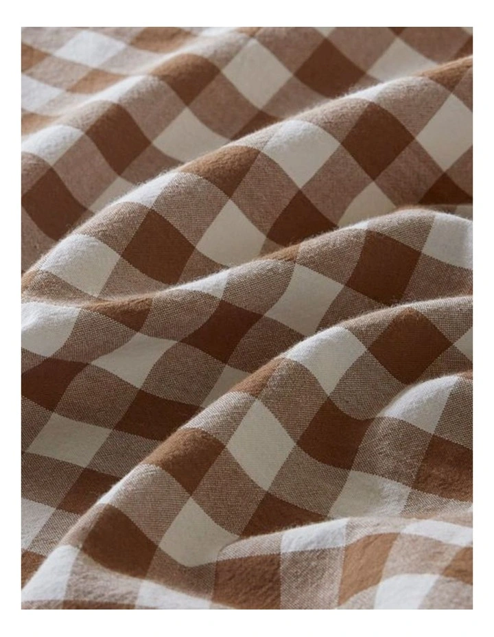 GIOIA CASA Yarn-Dyed Vintage Washed Cotton Standard Pillowcases in Brown 2 Pack image 2
