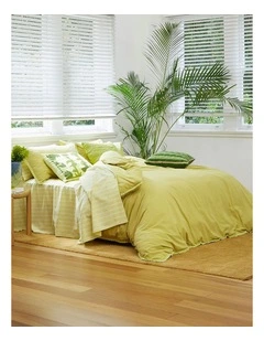 Blanket Stitch Lime Quilt Cover Set