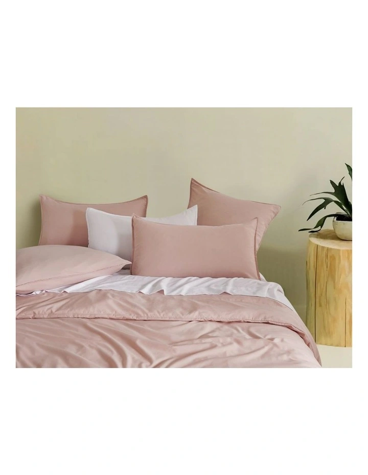 CleverPolly Vintage Washed Microfibre Quilt Cover Set in Pink image 2