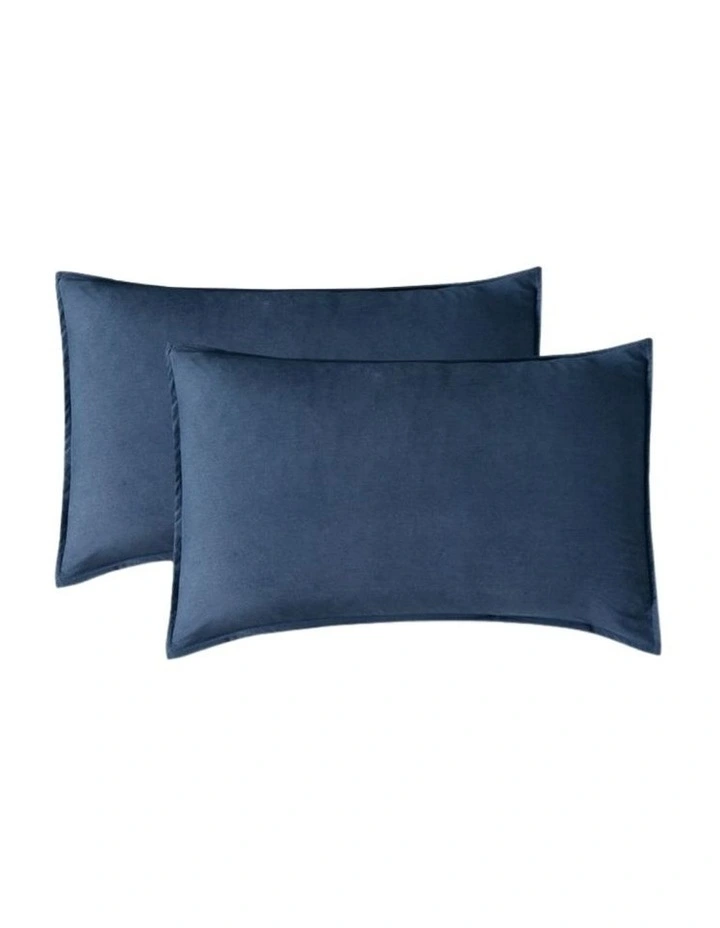 CleverPolly Vintage Washed Microfibre Quilt Cover Set in Navy Blue image 6